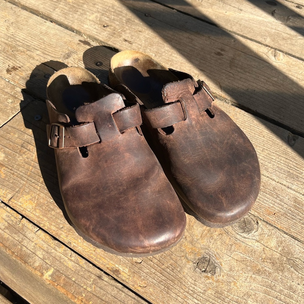 Birkenstock Boston - Brown Oiled Leather - Size 40